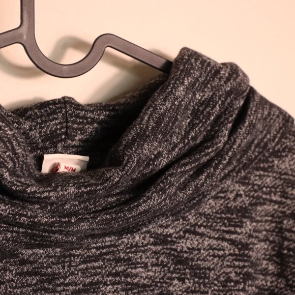 Merona Black and gray mottled long sleeve oversized turtleneck sweater Medium, - Picture 5 of 9